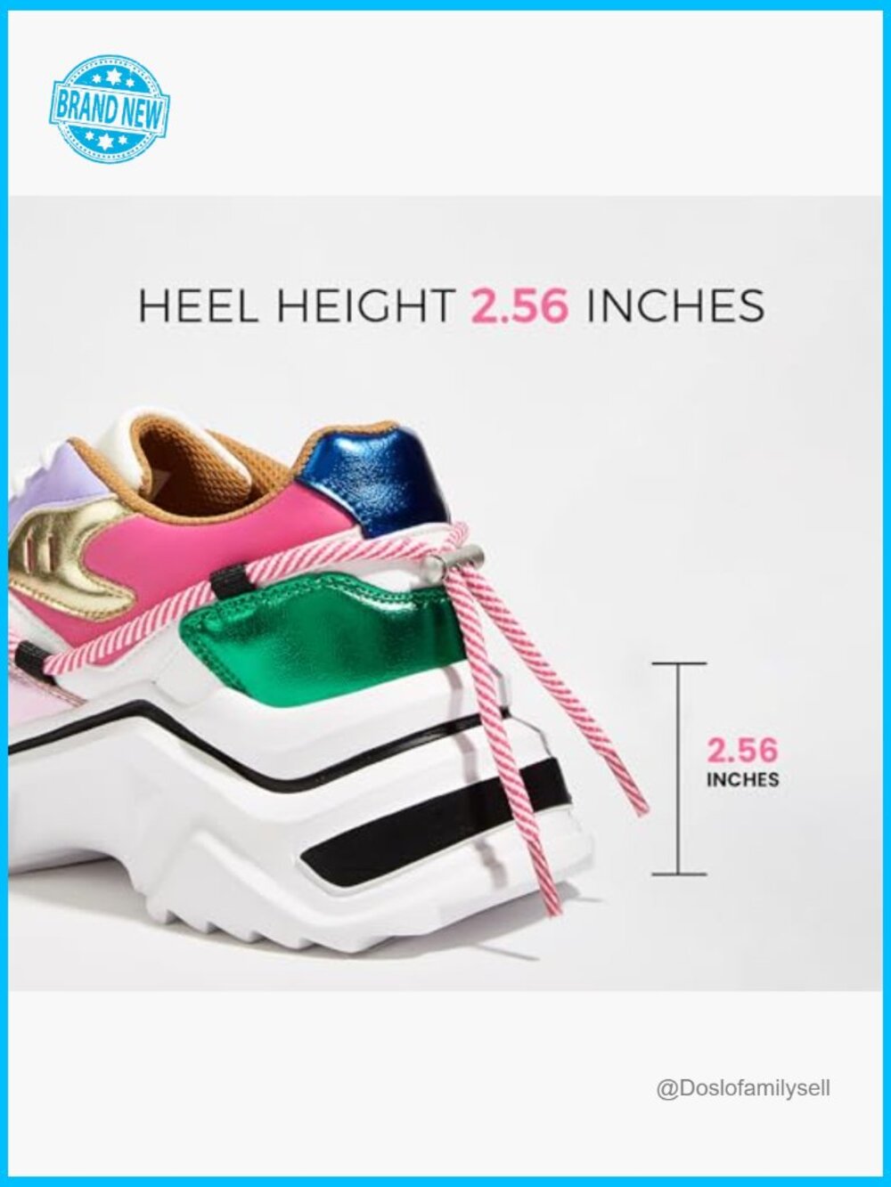 Platform Fashion Sneakers Chunky Dad Shoes Colorblock Retro Comfortable Lace-Up - Picture 4 of 7